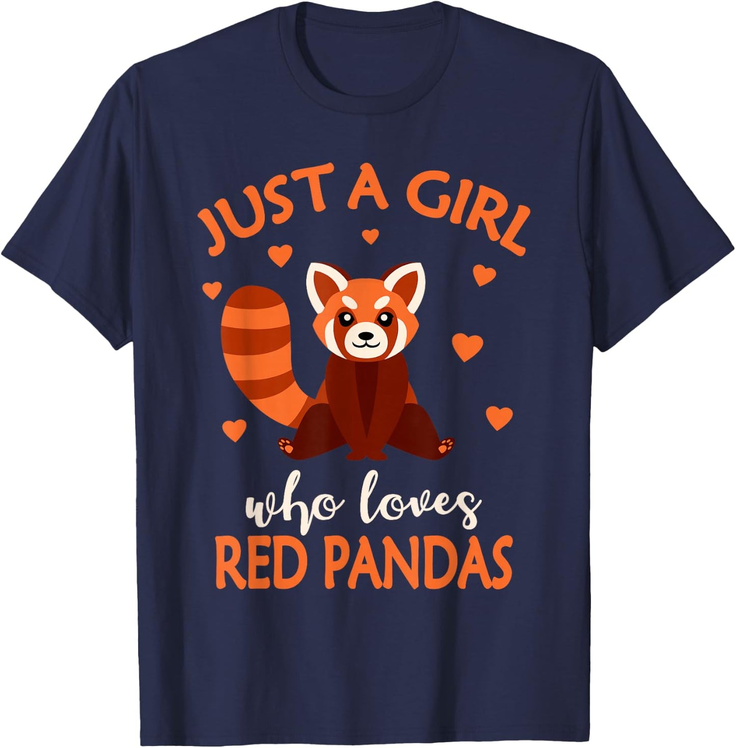 Just A Girl Who Loves Red Pandas Red Panda Girls Kids T-Shirt - T-Shirt | Navy
