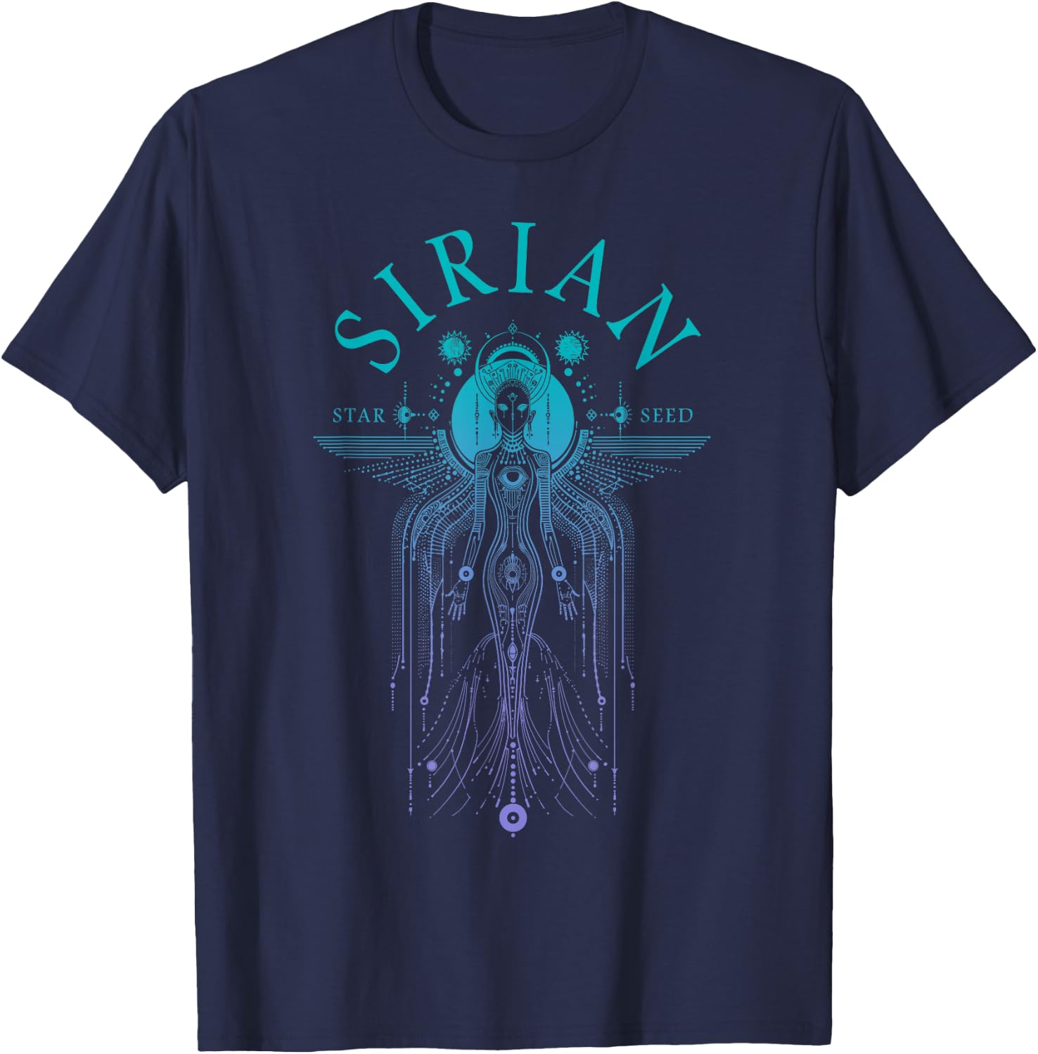 Sirian Starseed Crystalline Realm Being T-Shirt - T-Shirt | Navy
