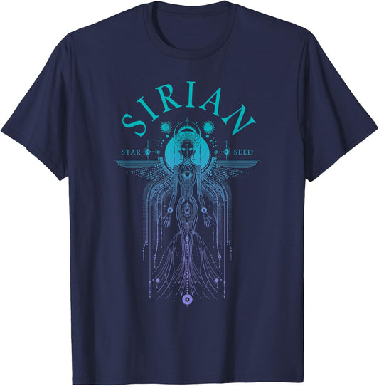 Sirian Starseed Crystalline Realm Being T-Shirt - T-Shirt | Navy