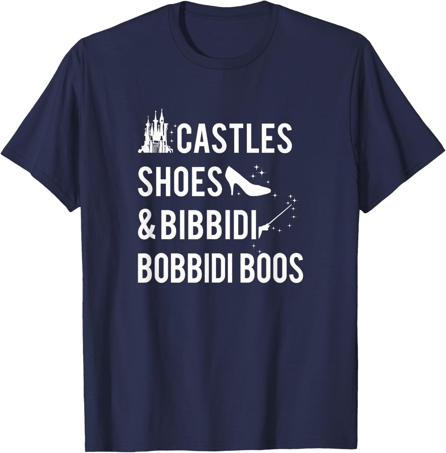 Disney Cinderella Castles Shoes & Bibbidi Bobbidi Boos T-Shirt - T-Shirt | Navy