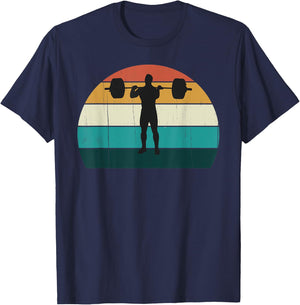 Retro Weightlifter - Vintage Gym Powerlifter / Squat Gift T-Shirt - T-Shirt | Navy