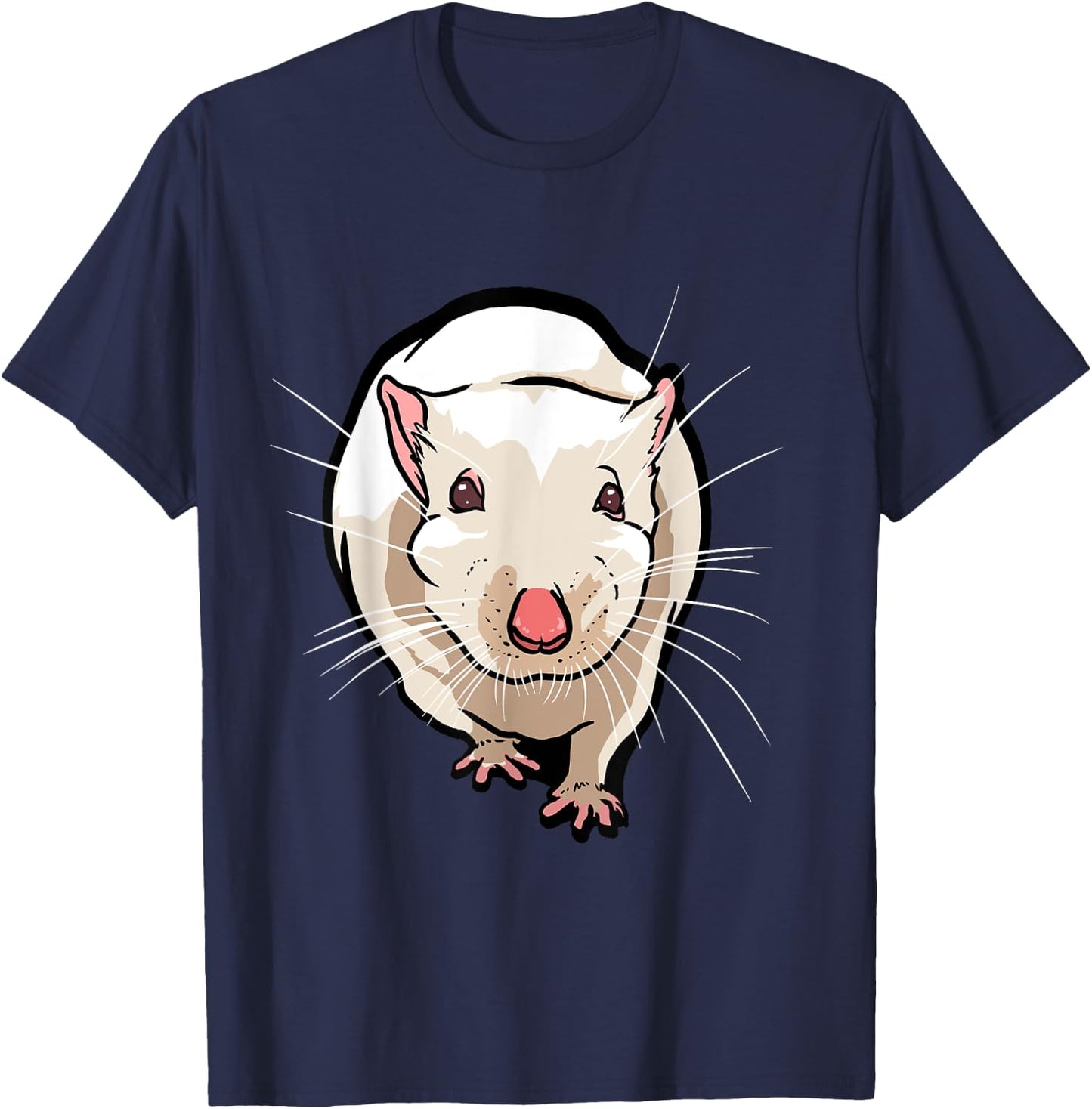 Funny Rat Face for Rats, Mouse & Rodent Lovers T-Shirt - T-Shirt | Navy