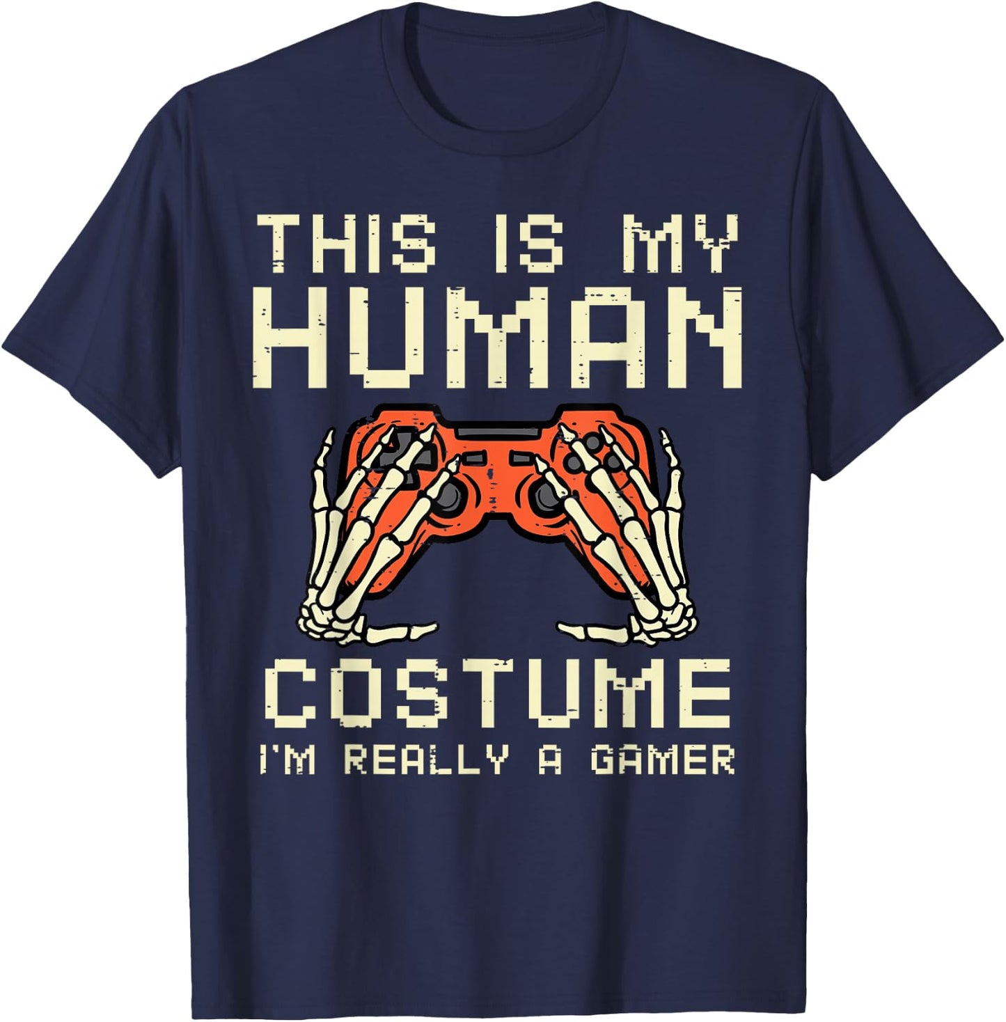Halloween Human Costume Im A Gamer Costume Men Boys Kids T-Shirt - T-Shirt | Navy
