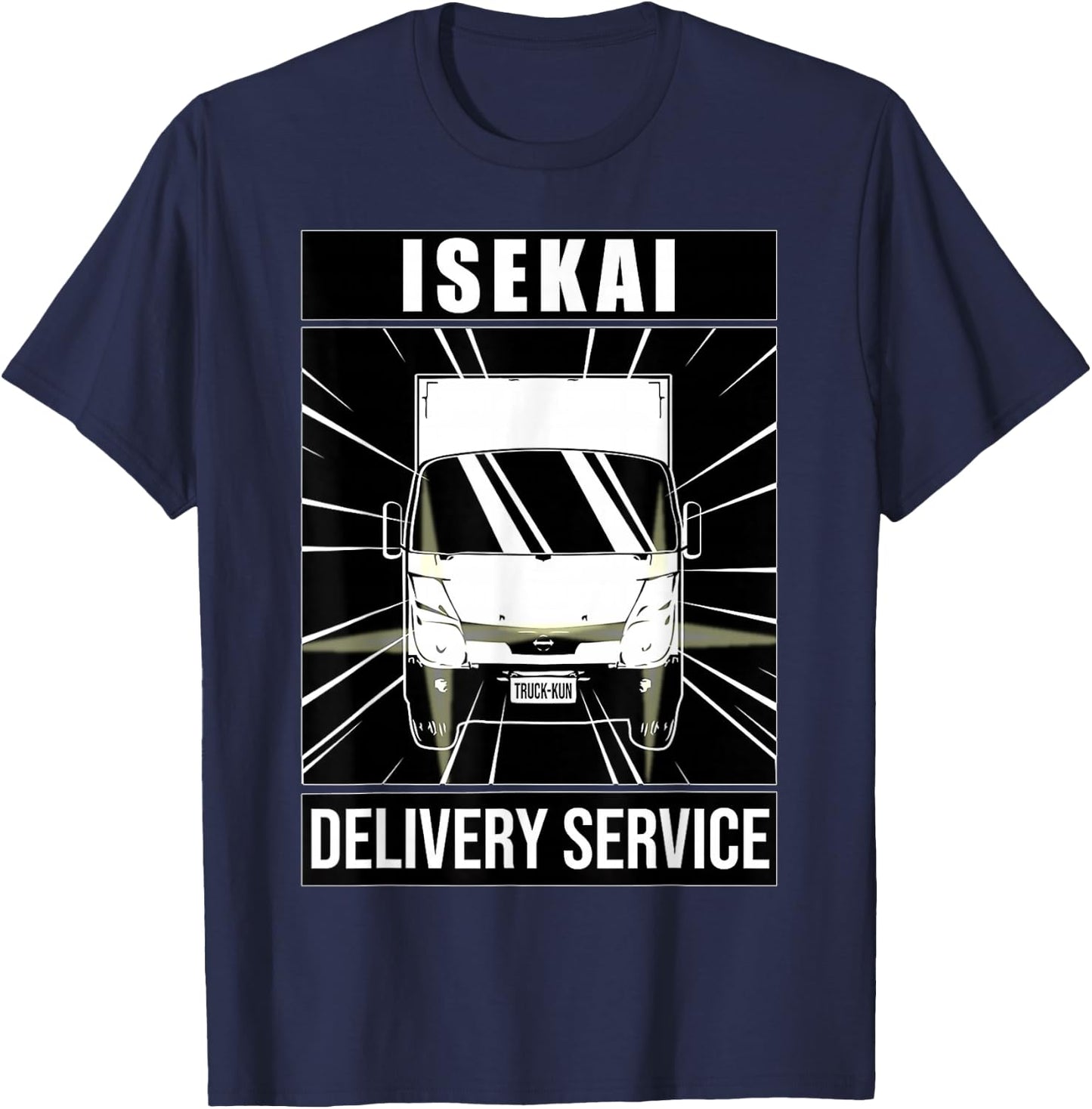 Truck-Kun ISEKAI Delivery Service! Japanese Kanji T-Shirt - T-Shirt | Navy