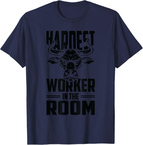 Motivational Fitness Bull Head - Hardest Worker In The Room