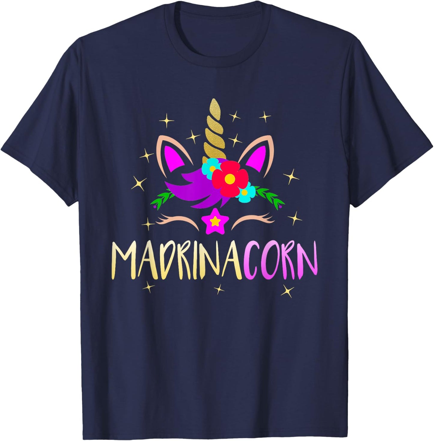 Madrinacorn Spanish Godmother Funny Unicorn T-Shirt - T-Shirt | Navy