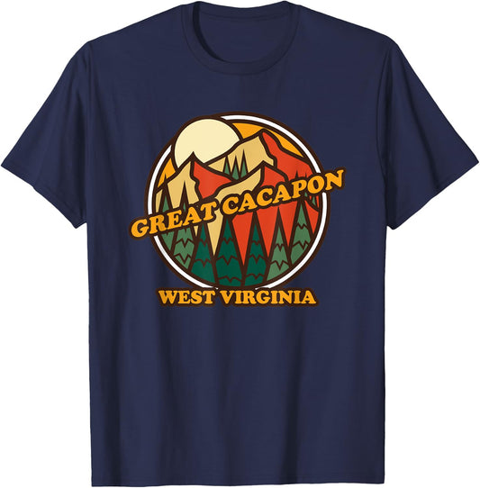 Vintage Great Cacapon West Virginia Mountain Hiking Souvenir T-Shirt - T-Shirt | Navy