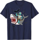 Halloween Zombie Riding Shark Funny Boys Girls Kids T-Shirt - T-Shirt | Navy