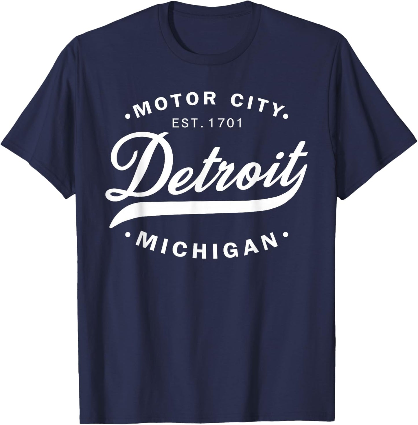 Classic Michiganians Vintage Detroit Motor City Michigan MI T-Shirt - T-Shirt | Navy