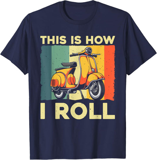 Funny Scooter Design Women Motor Motorcycle Lovers T-Shirt - T-Shirt | Navy