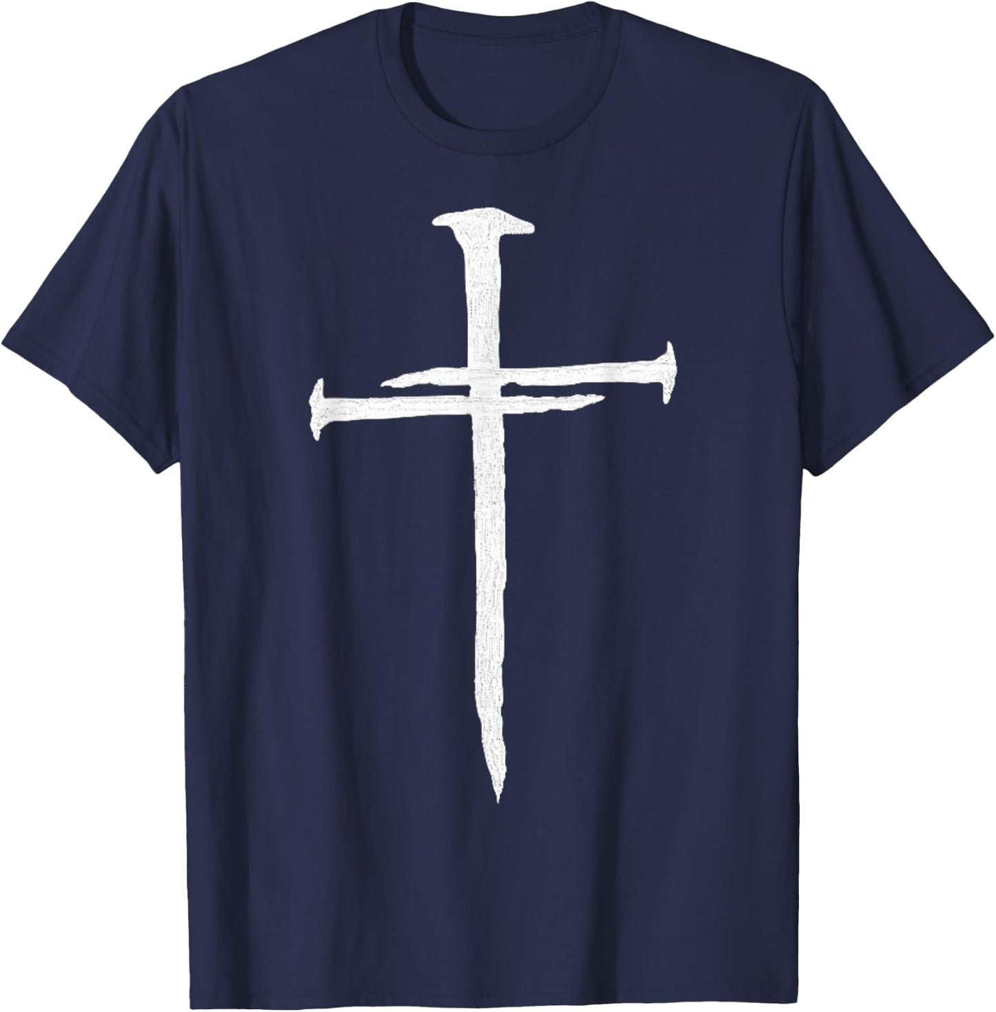 Christian Jesus Nail Cross T-Shirt - T-Shirt | Navy