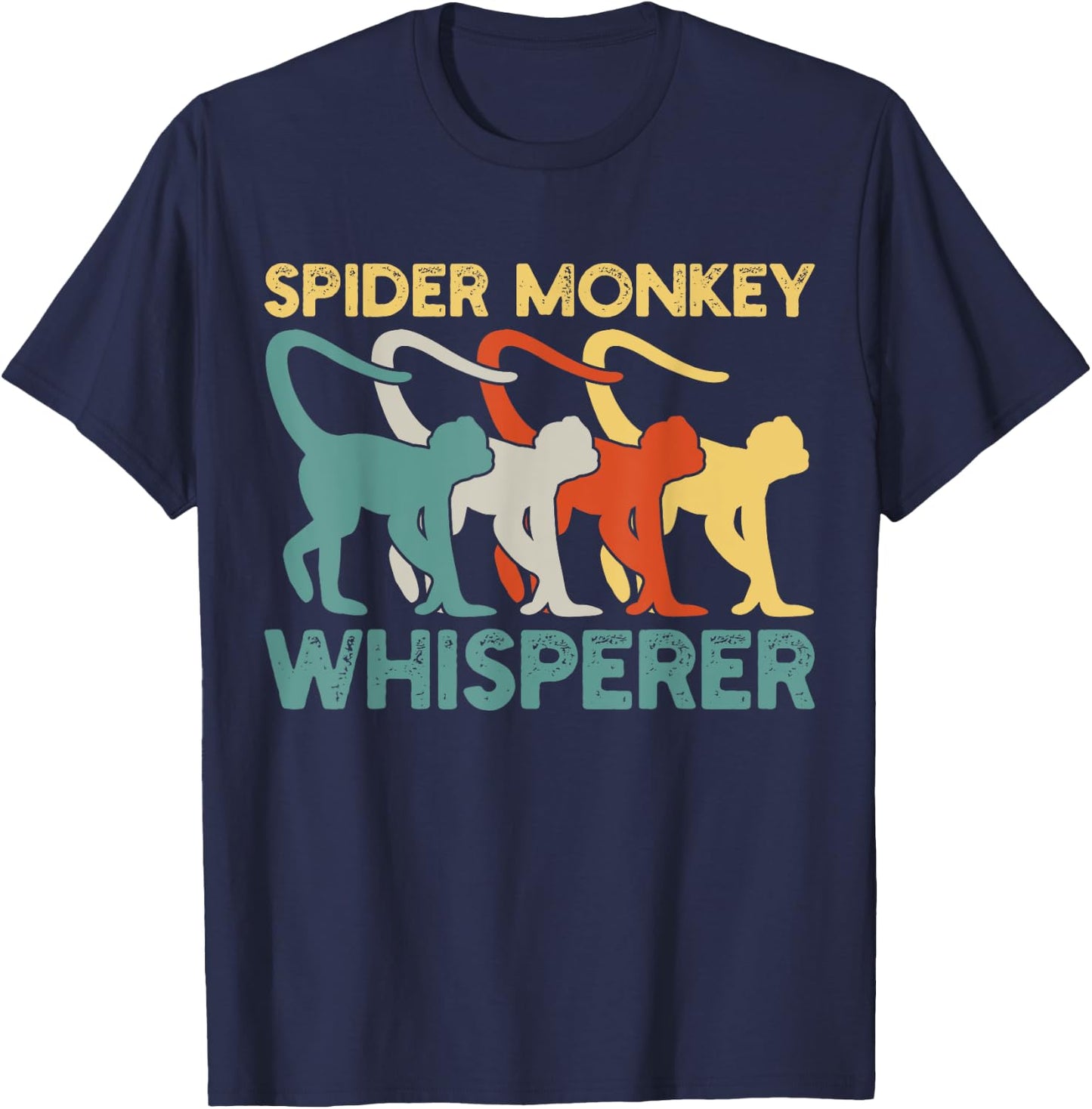 Spider Monkey Retro Vintage T-Shirt - T-Shirt | Navy