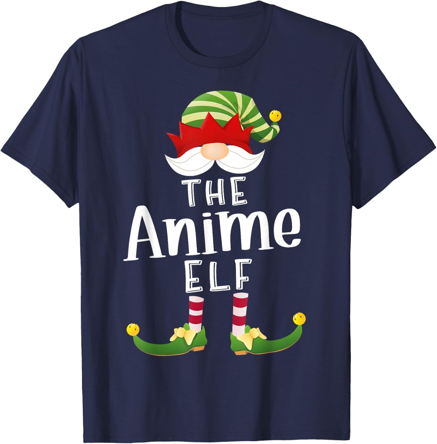 Anime Elf Group Christmas Funny Pajama Party T-Shirt - T-Shirt | Navy