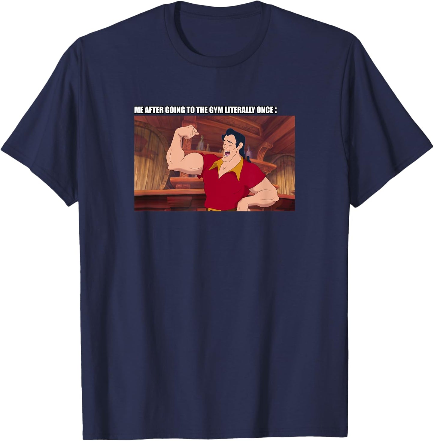 Disney Beauty And The Beast Gaston After Going To The Gym T-Shirt - T-Shirt | Navy