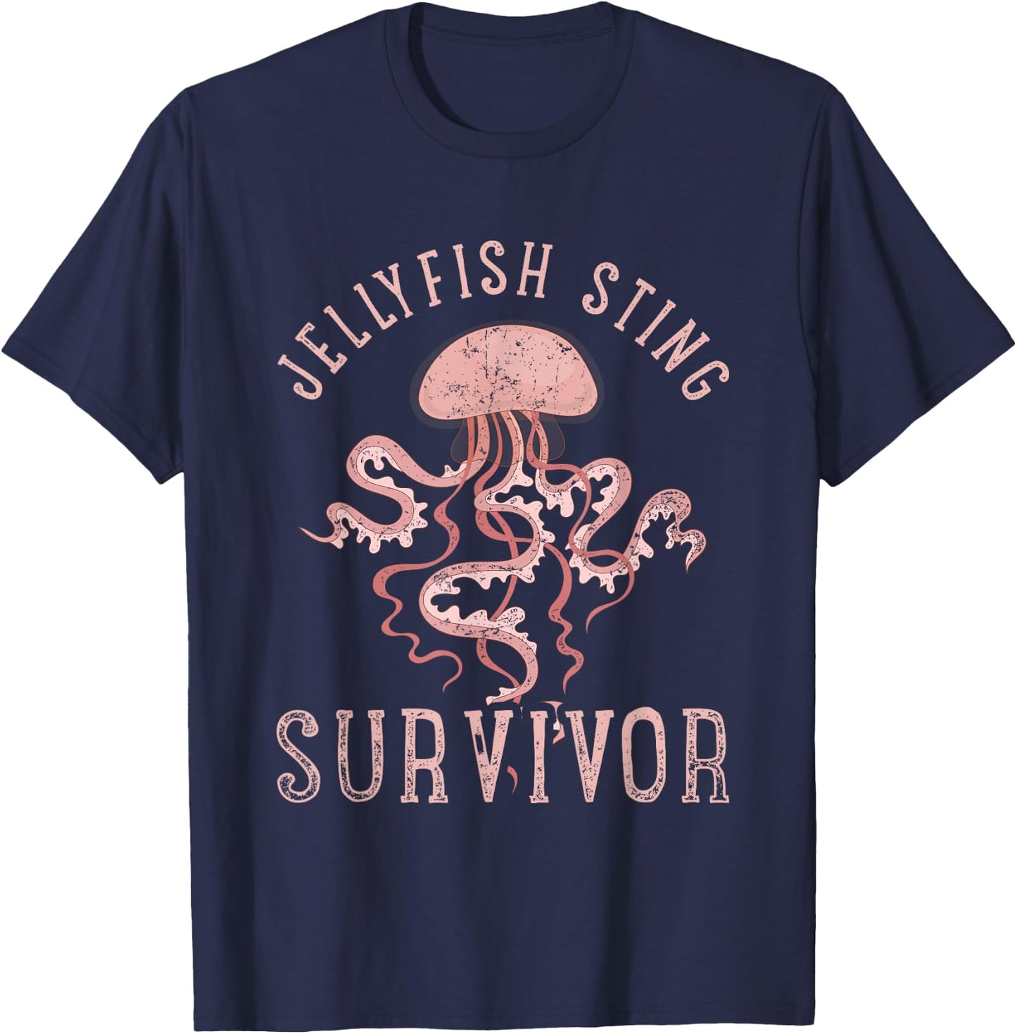 Funny Jellyfish Sting Survivor Sea Animal Gift Jellyfish T-Shirt - T-Shirt | Navy