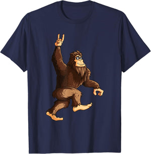 Funny Bigfoot Rock And Roll Sasquatch Believer Concert Gifts T-Shirt - T-Shirt | Navy