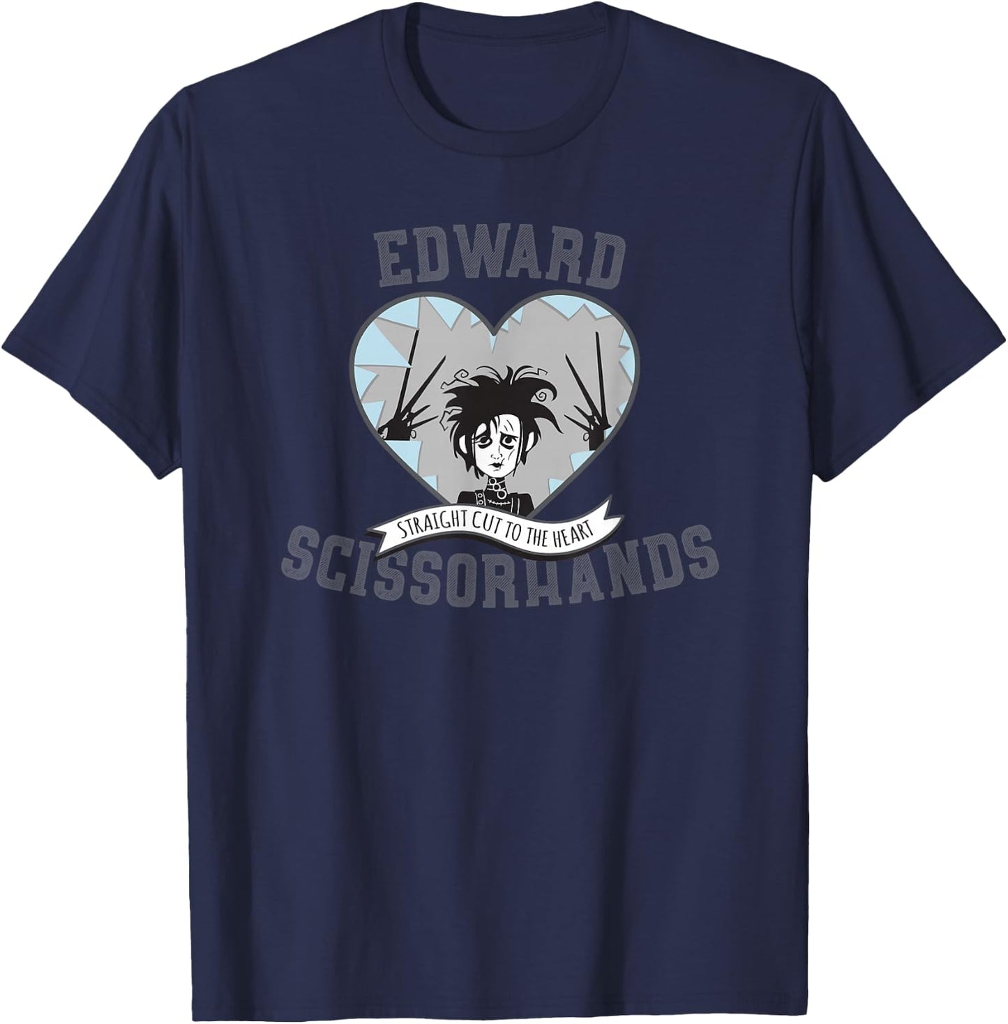Tim Burton's Edward Scissorhands Straight Cut to The Heart T-Shirt - T-Shirt | Navy