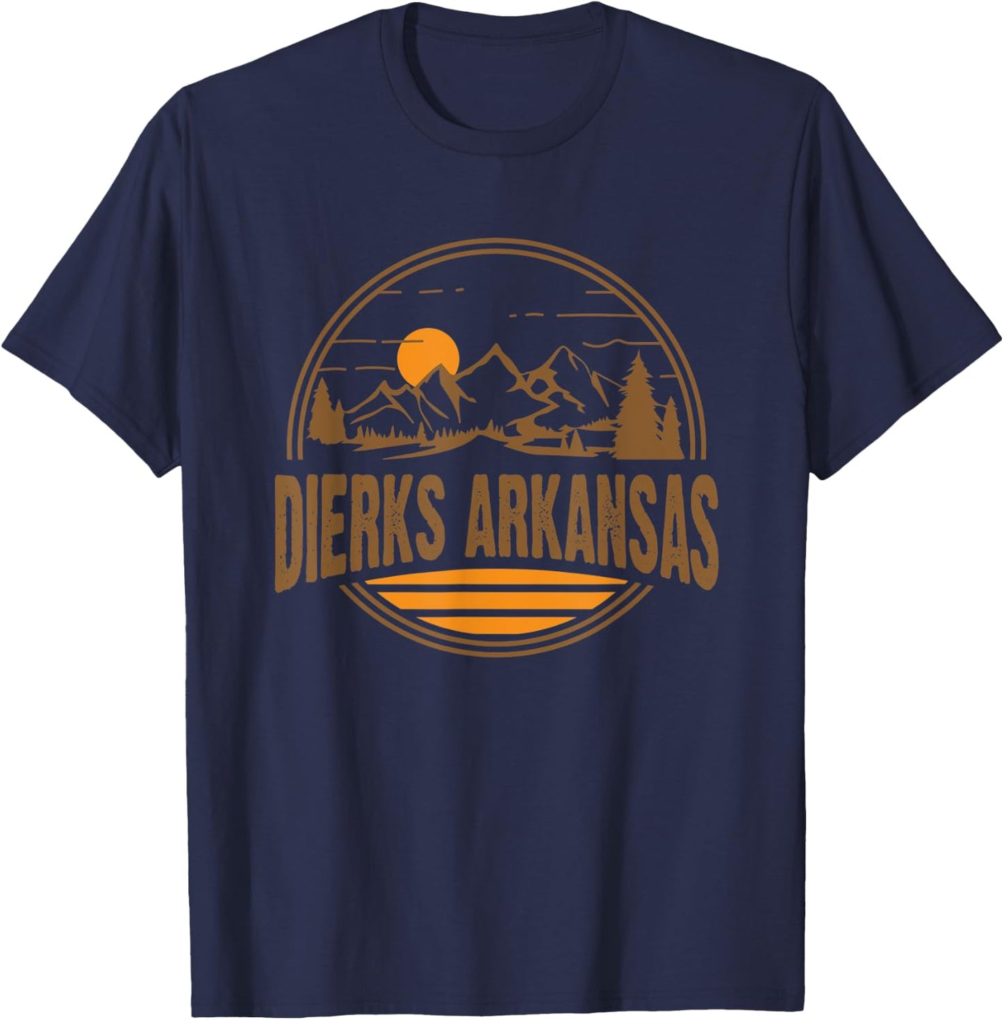 Vintage Dierks, Arkansas Mountain Hiking Souvenir Print T-Shirt - T-Shirt | Navy