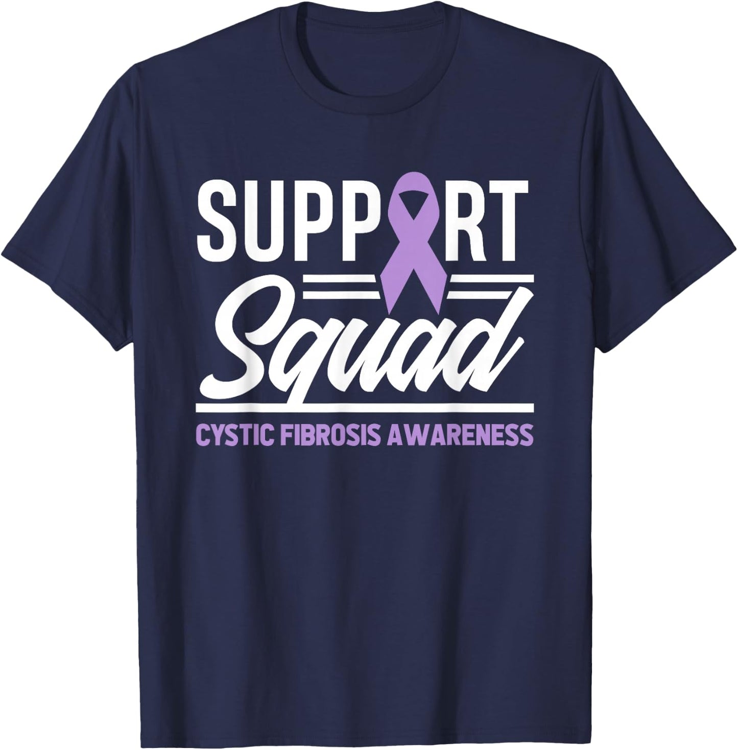 Cystic Fibrosis Support Squad Cystic Fibrosis Awareness T-Shirt - T-Shirt | Navy