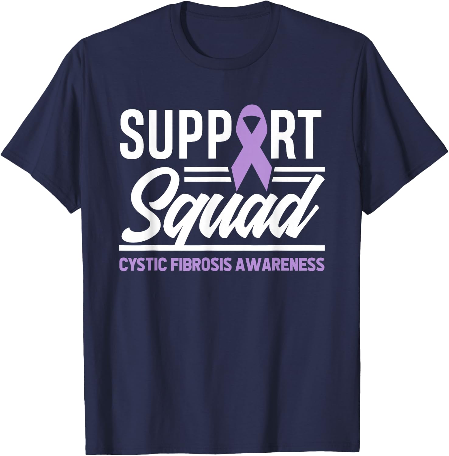 Cystic Fibrosis Support Squad Cystic Fibrosis Awareness T-Shirt - T-Shirt | Navy