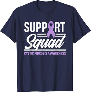 Cystic Fibrosis Support Squad Cystic Fibrosis Awareness T-Shirt - T-Shirt | Navy