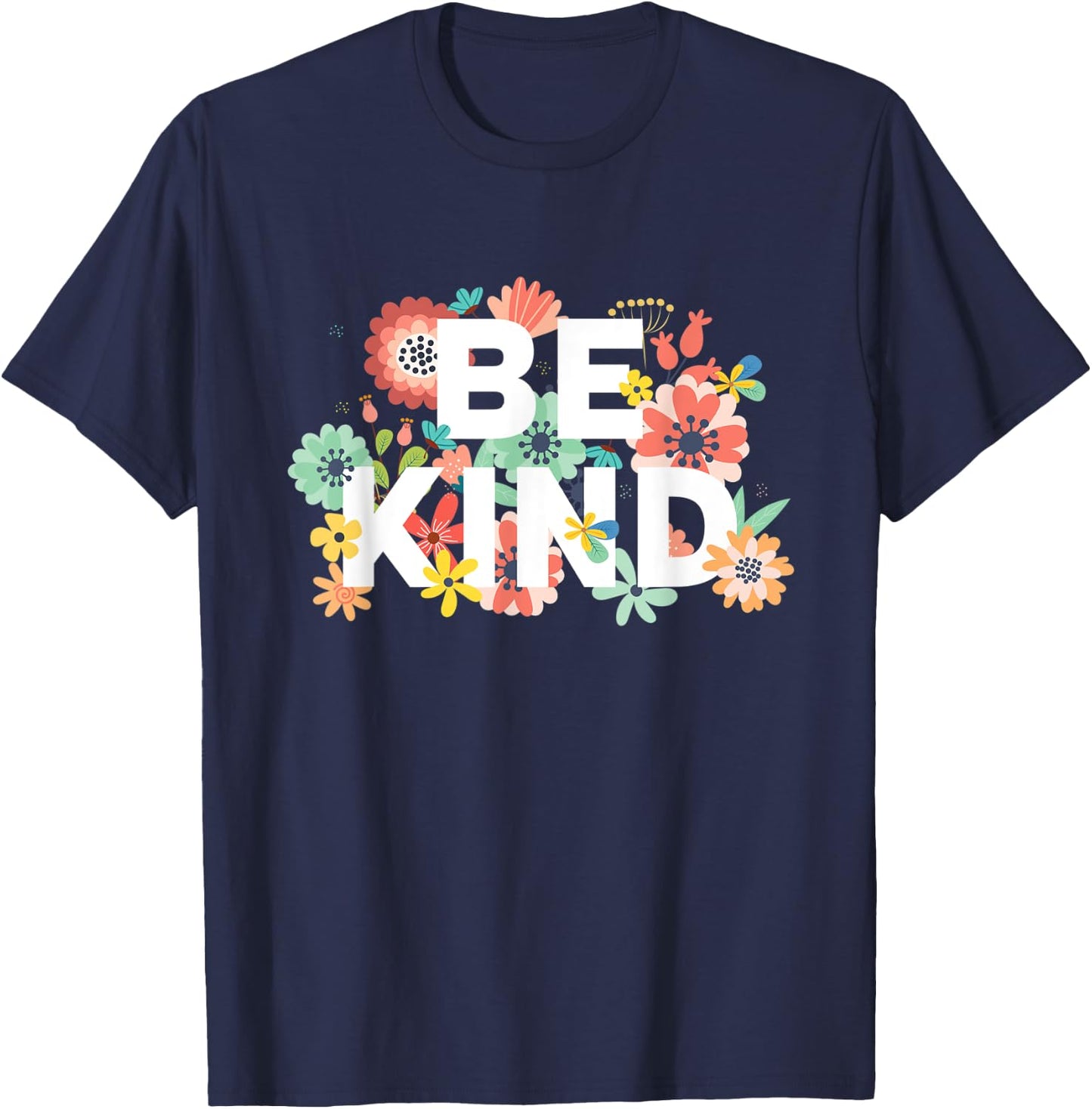 Be Kind Cute Inspirational Blessed Woman Saying T-Shirt - T-Shirt | Navy
