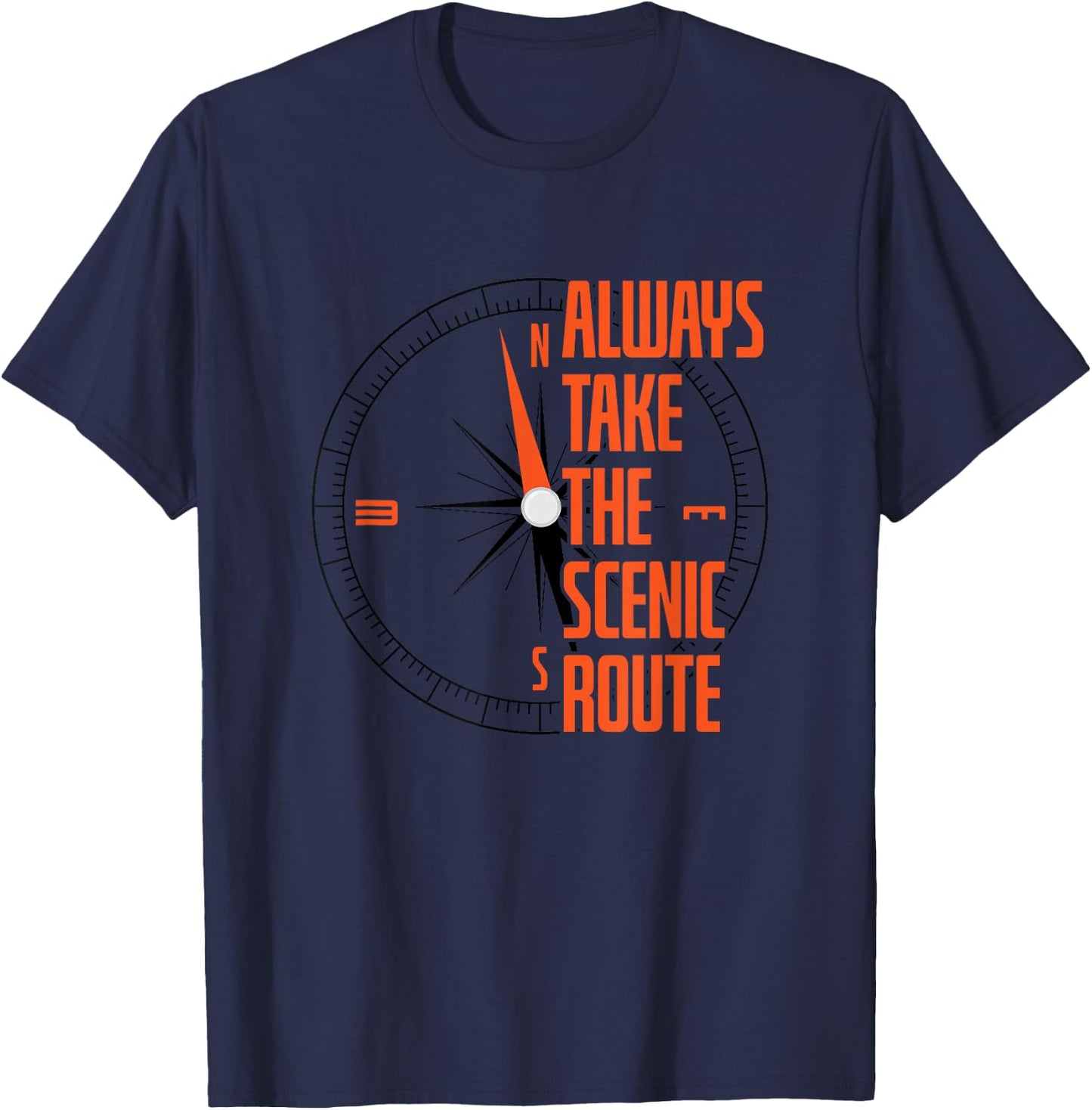 Always Take The Scenic Route Hiking T-Shirt - T-Shirt | Navy
