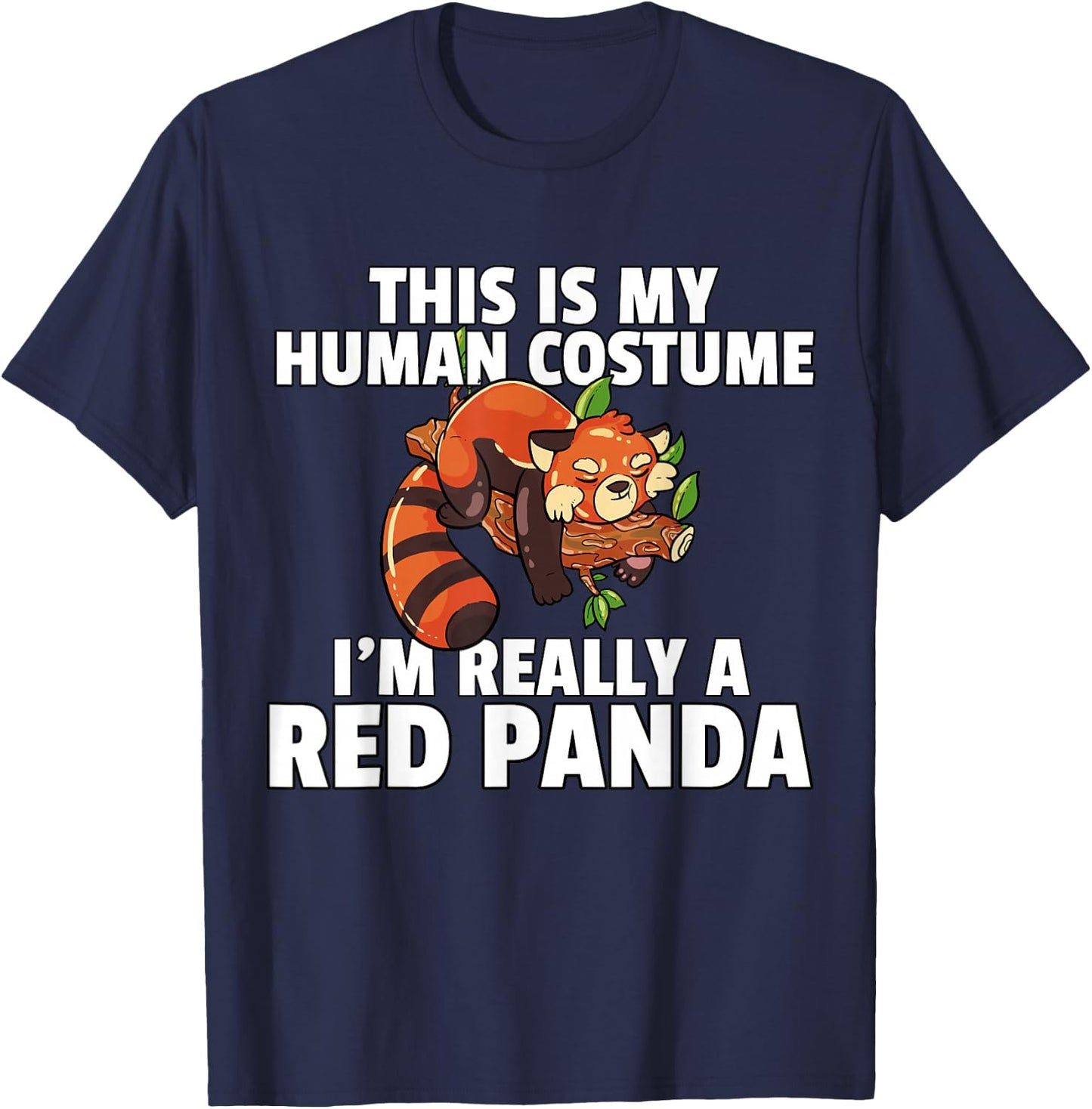 Red Panda Costume For Kids Women Men T-Shirt - T-Shirt | Navy