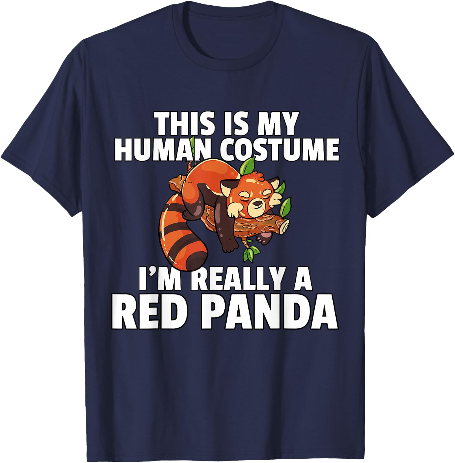Red Panda Costume For Kids Women Men T-Shirt - T-Shirt | Navy