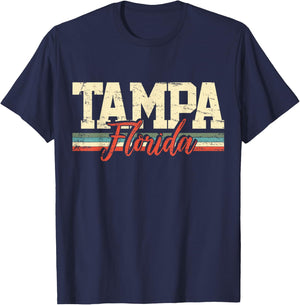 Tampa Florida Vintage Gift T-Shirt - T-Shirt | Navy