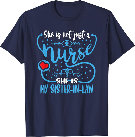 My Sister-In-Law Is A Nurse Proud Nurse's Family CNA RN LPN T-Shirt - T-Shirt | Navy