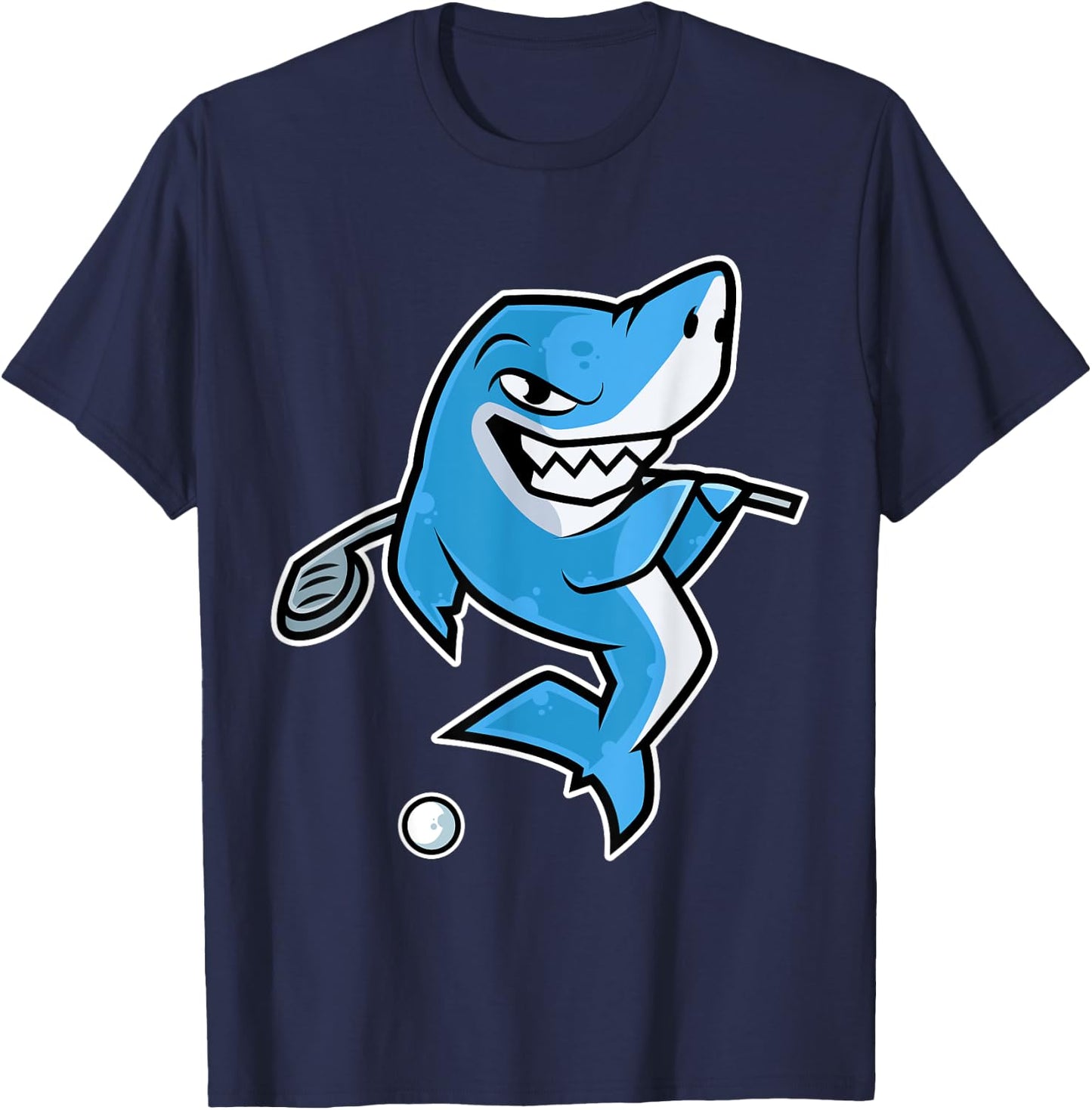 Shark Golf Player Golfer Golfing Funny Kids Boys T-Shirt - T-Shirt | Navy