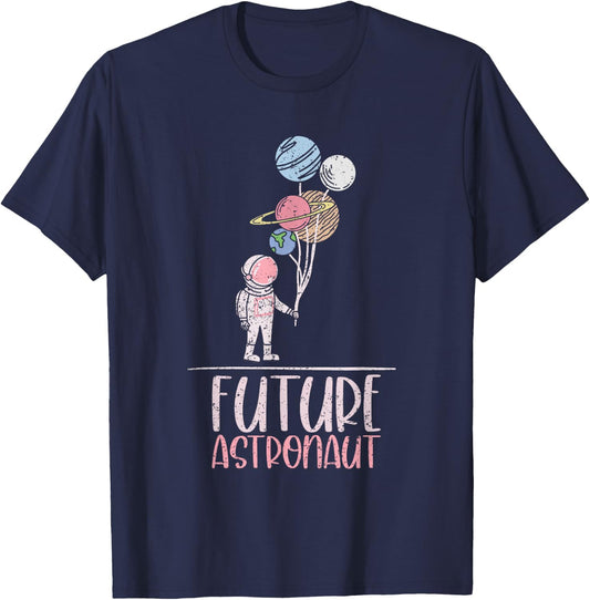 Outer Space Science Cosmonaut Kids Gift Future Astronaut T-Shirt - T-Shirt | Navy