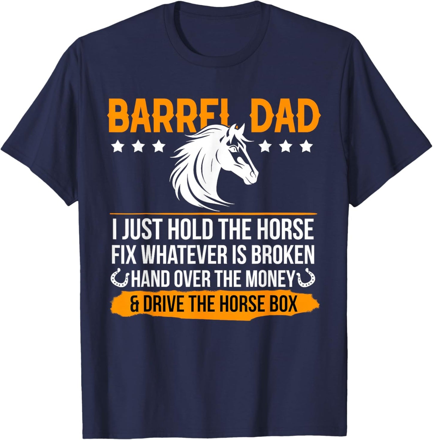 Barrel Racing Dad Definition Dad Of A Barrel Racer Father T-Shirt - T-Shirt | Navy