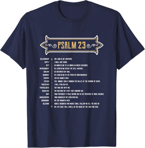 Psalm 23 LORD is my Shepherd T-Shirt - T-Shirt | Navy