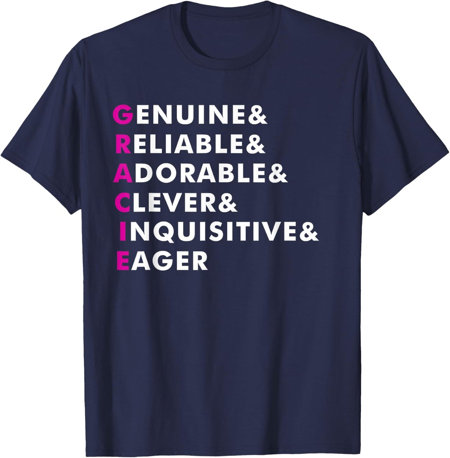 Gracie Name Shirt Personalized Gift T-Shirt - T-Shirt | Navy