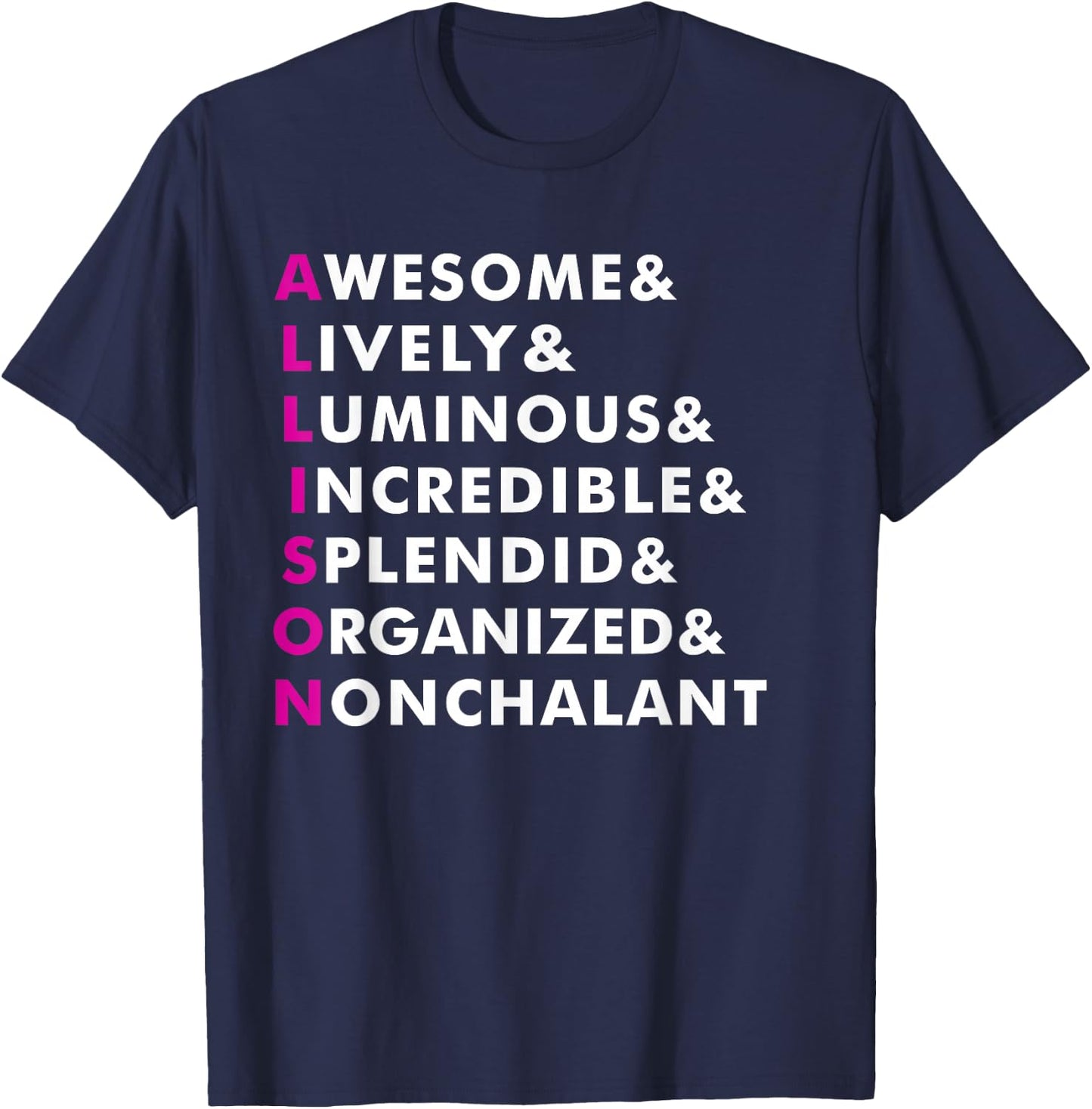 Allison Name Shirt Personalized Gift T-Shirt - T-Shirt | Navy