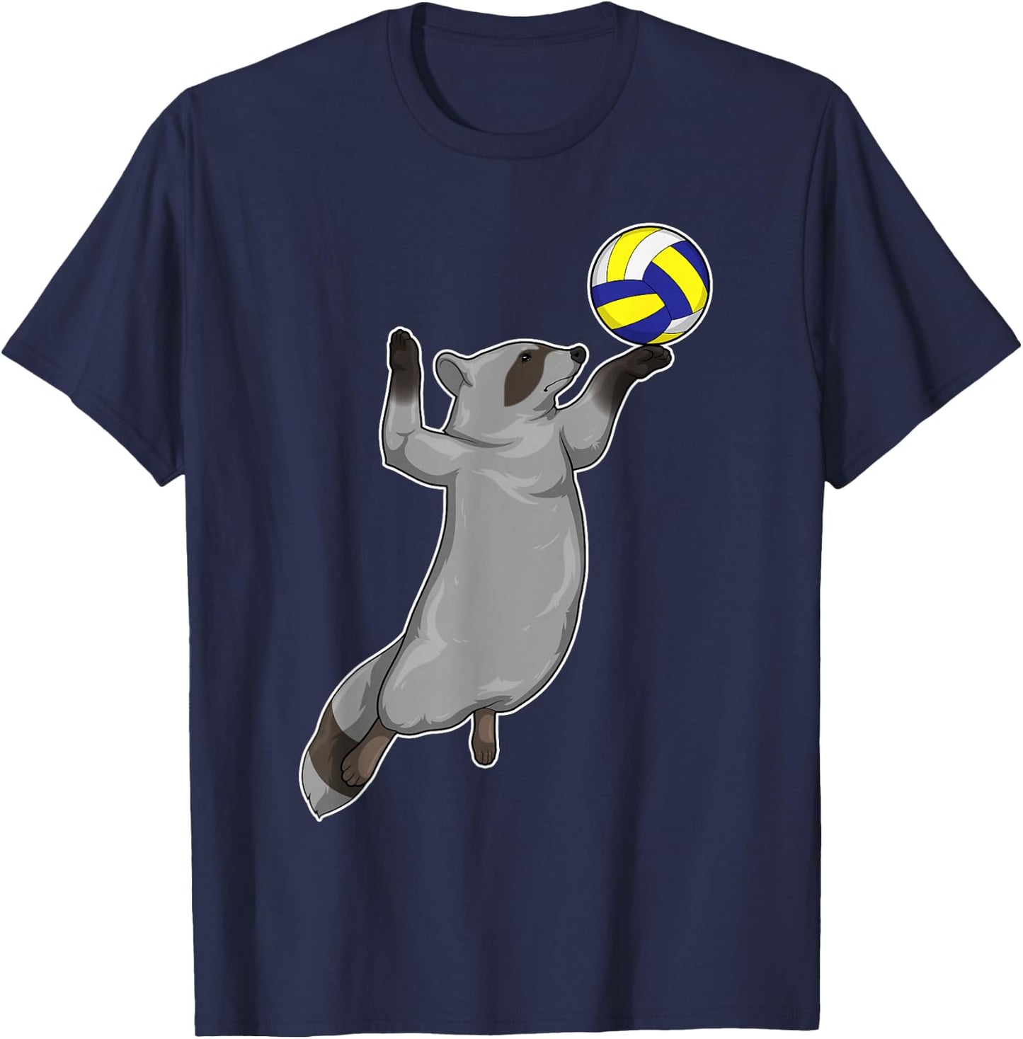 Raccoon Volleyball player Volleyball Sports T-Shirt - T-Shirt | Navy