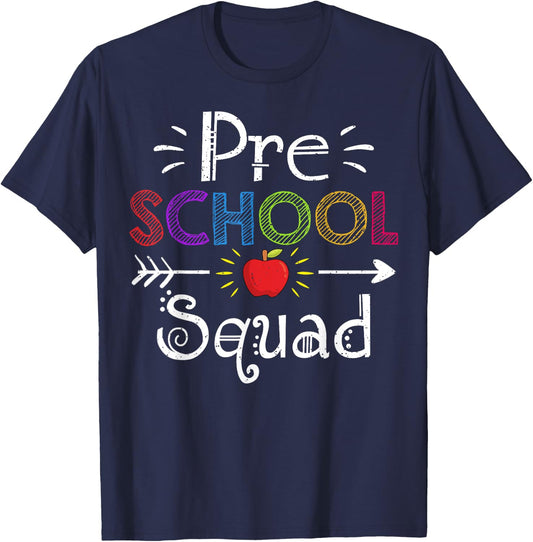 Preschool Squad Gift Preschool Teacher Student Men Women Girls Kids T-Shirt - T-Shirt | Navy