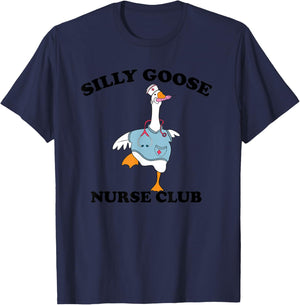 Funny Silly Goose Nurse Club School Nurse Student Graduation T-Shirt - T-Shirt | Navy