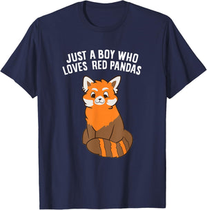 Just a Boy Who Loves Red Pandas T-Shirt - T-Shirt | Navy