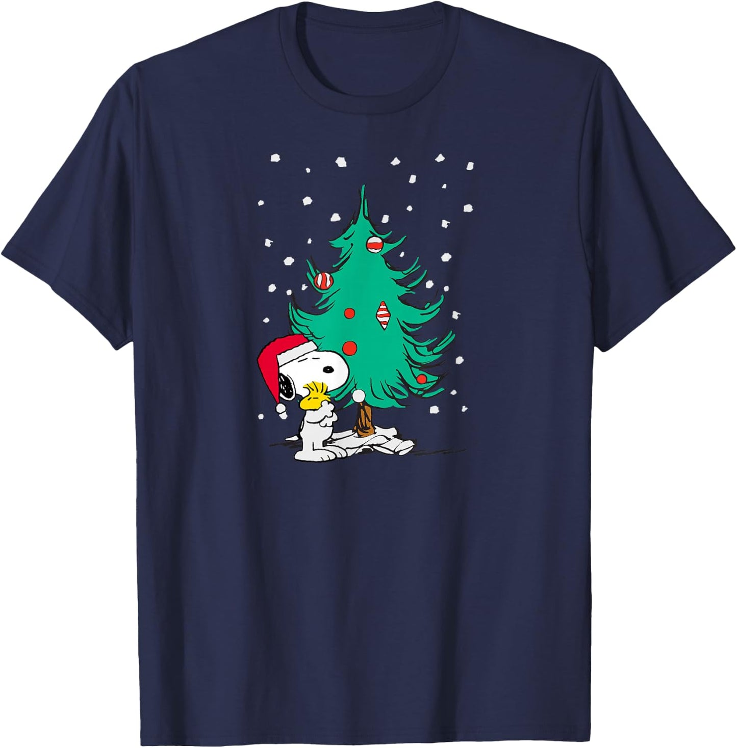 Peanuts Snoopy Holiday Christmas Tree T-Shirt - T-Shirt | Navy
