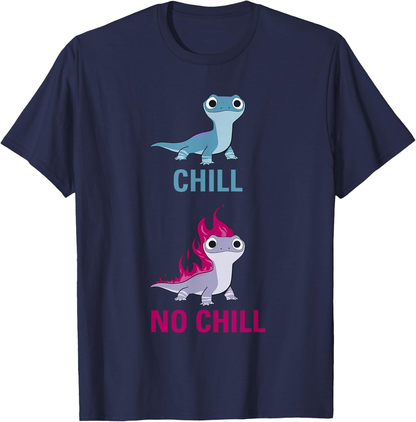 Disney Frozen 2 Salamander Chill vs No Chill T-Shirt - T-Shirt | Navy