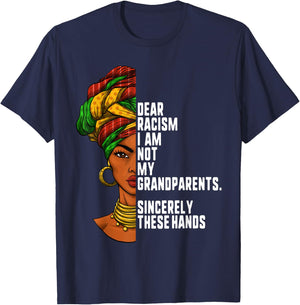 Dear racism I am not my grandparents Feminist Women Gift T-Shirt - T-Shirt | Navy