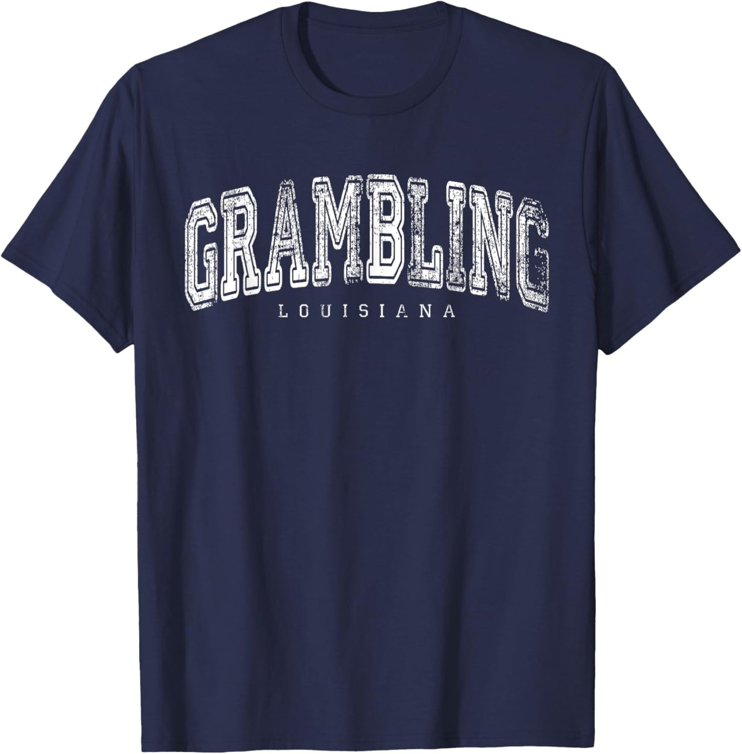 Grambling Louisiana Vintage Retro US City State Travel T-Shirt - T-Shirt | Navy