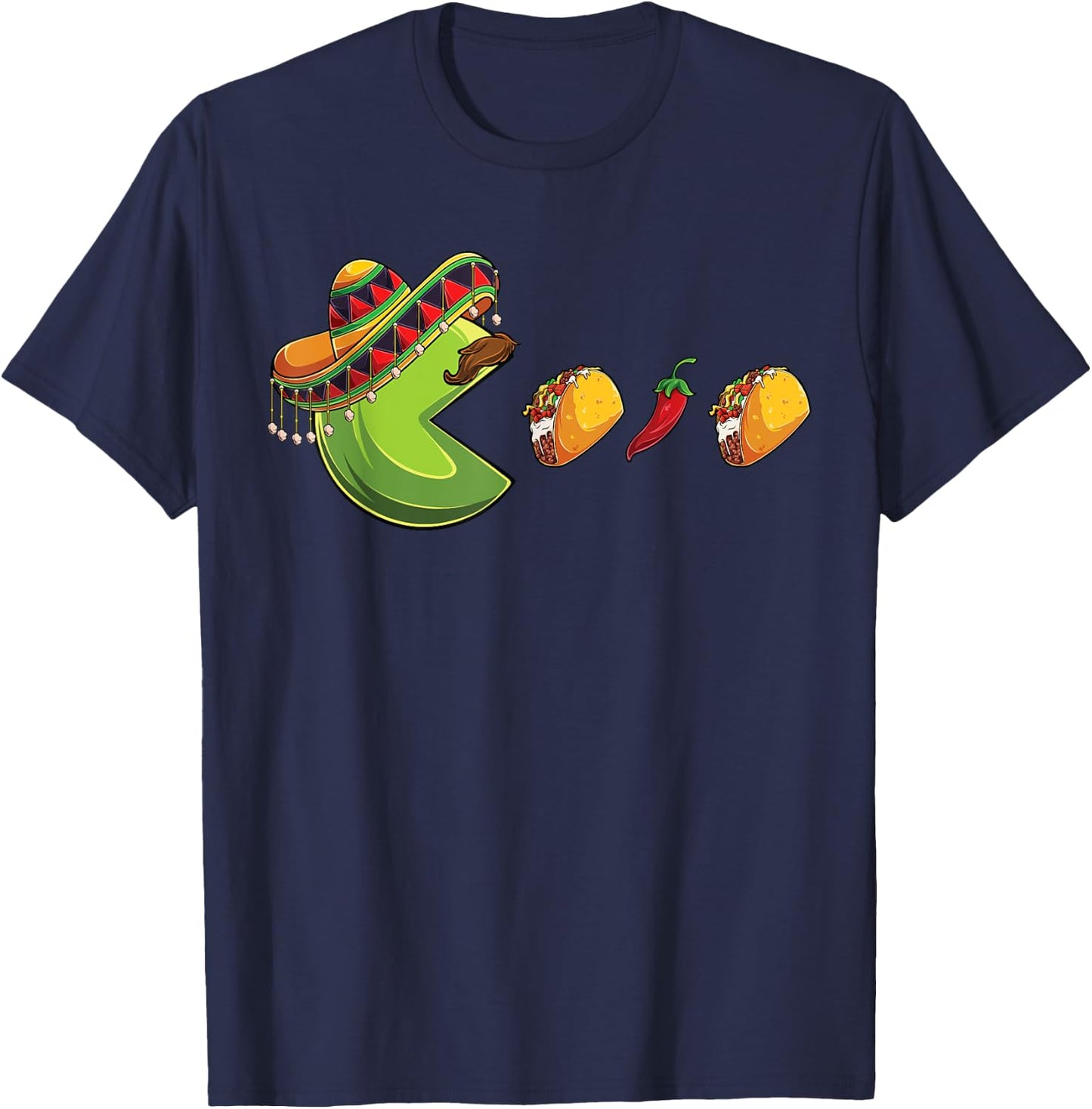 Funny eating Tacos Cinco de Mayo Boys Kids woman Men Mexican T-Shirt - T-Shirt | Navy