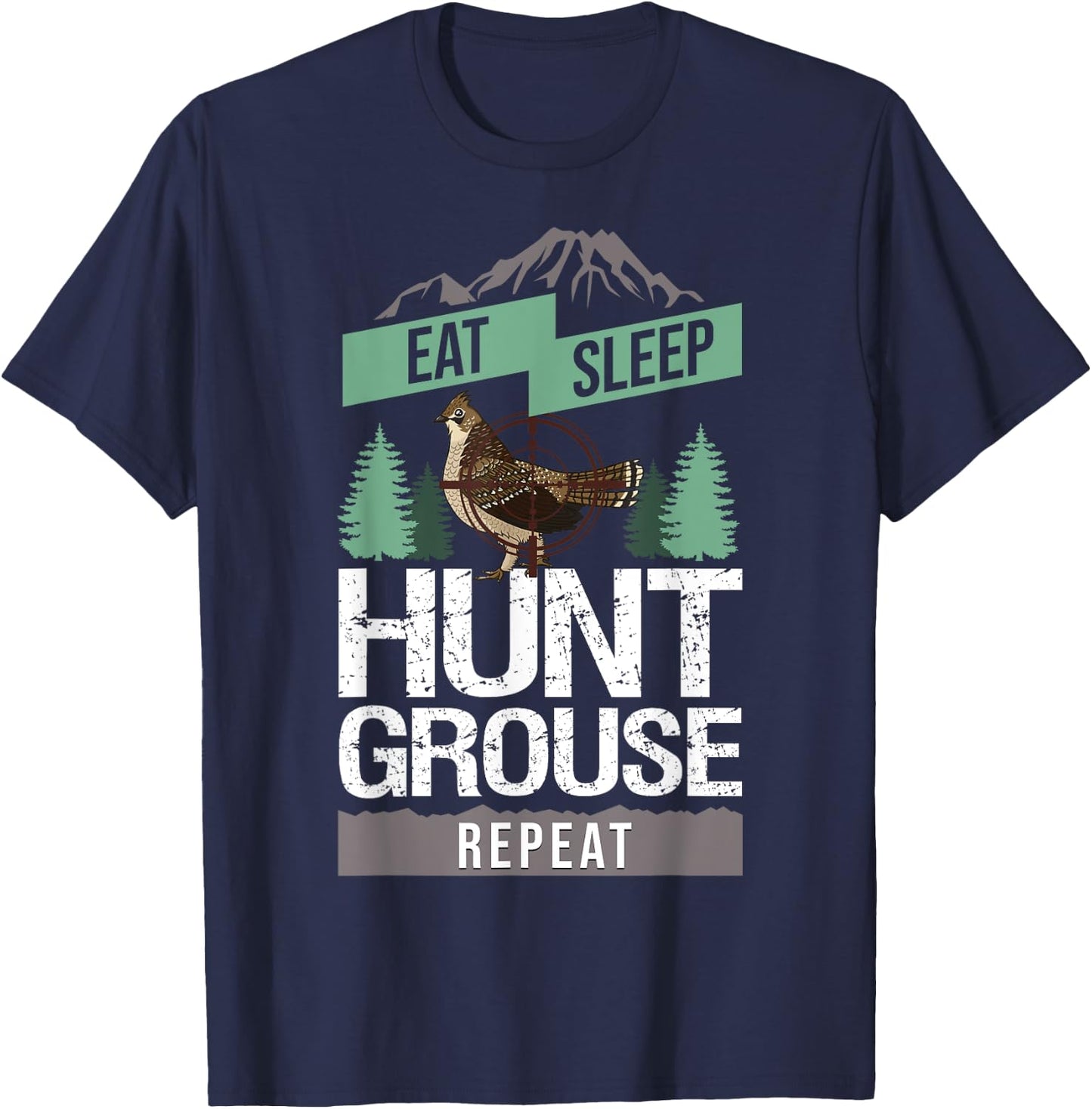 Ruffed Grouse Hunting Bird Spruce Grouse T-Shirt - T-Shirt | Navy