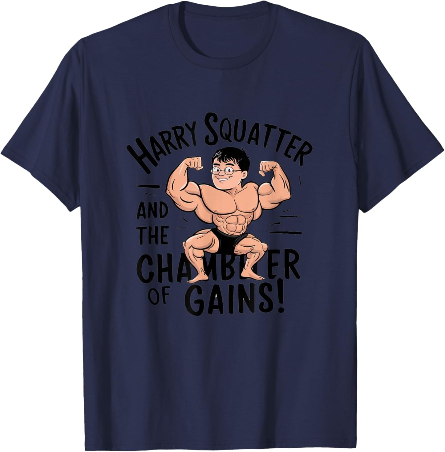Funny Leg Day Harry Squatter Workout Gym T-Shirt - T-Shirt | Navy