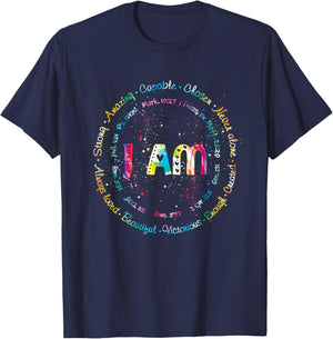 Tie Dye I Am Inspiration Bible Verse Christian Religious T-Shirt - T-Shirt | Navy