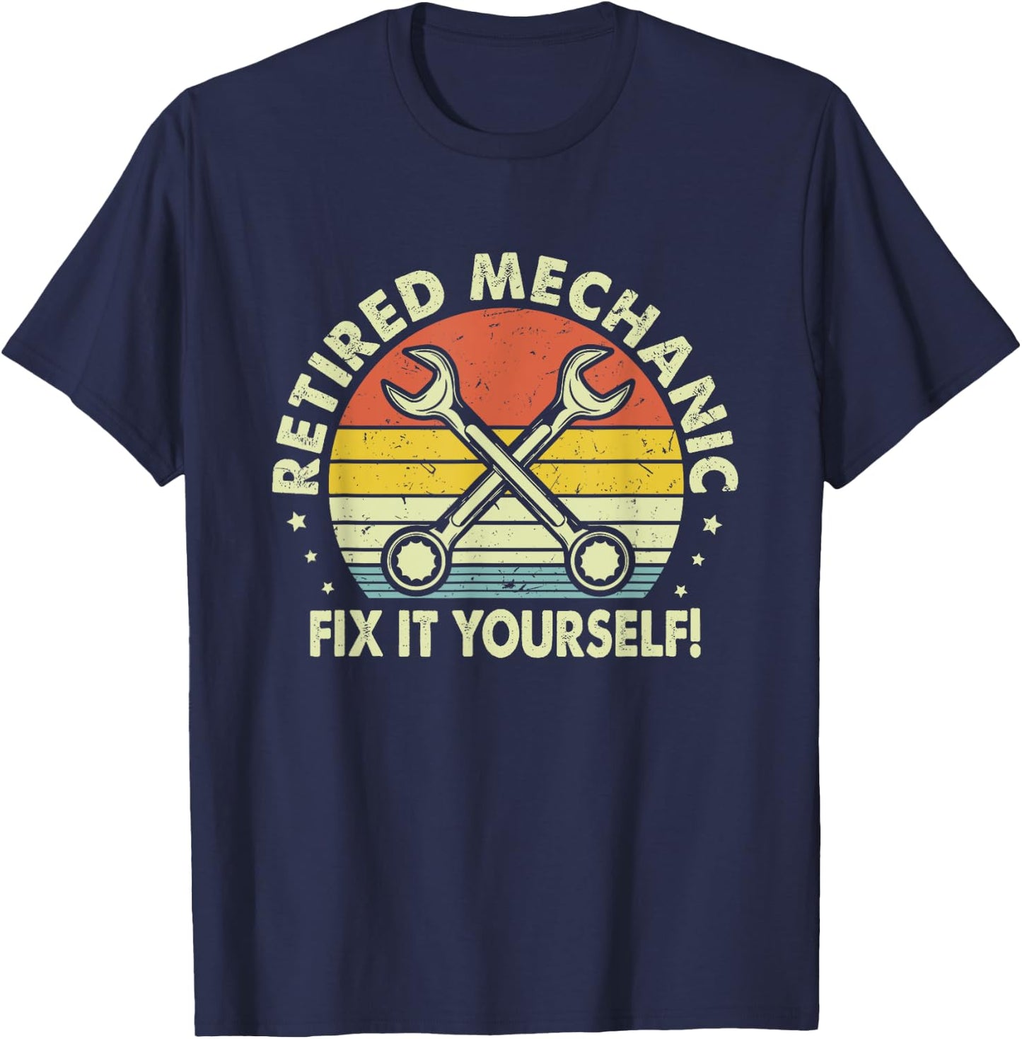 Ph Vintage Retired Mechanic 2021 Funny Retirement T-Shirt - T-Shirt | Navy